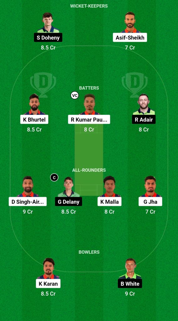 NEP vs IR-A Dream11 Prediction Fantasy Cricket Tips Dream11 Team Ireland Wolves Tour of Nepal 