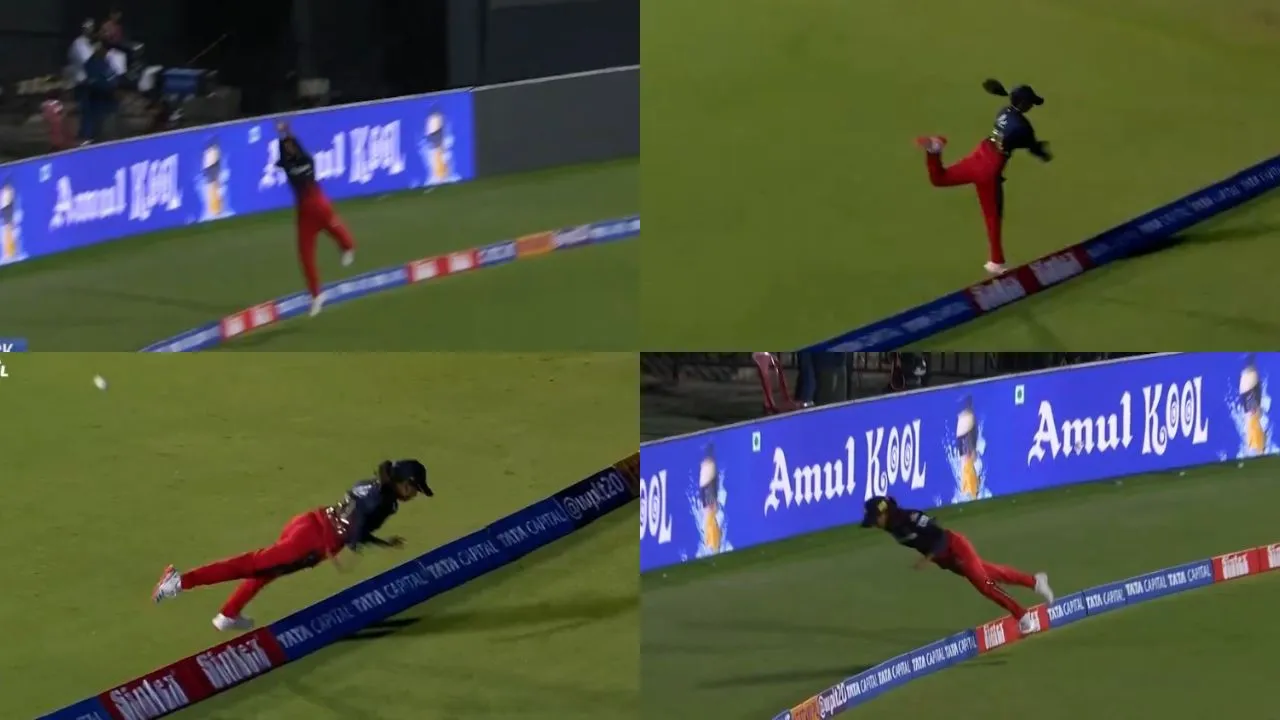 Shreyanka Patil saves a certain six