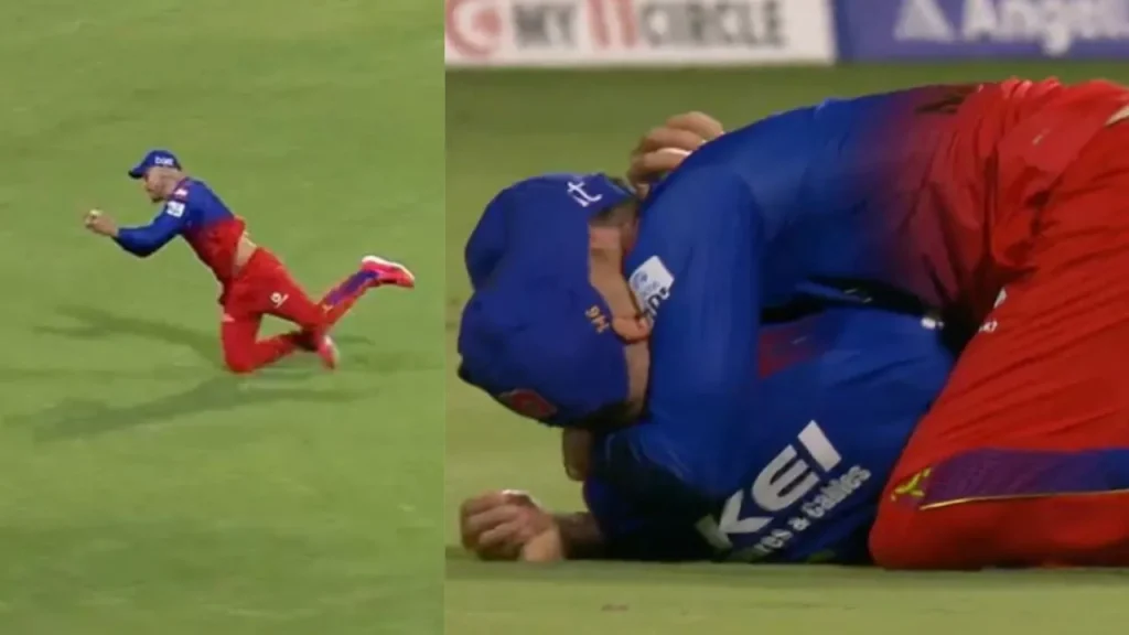 Faf du Plessis Takes stupendous catch to dismiss Ayush Badoni