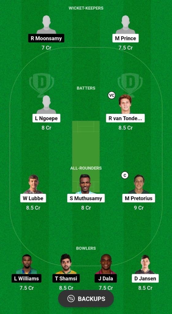 NWD vs TIT Dream11 Prediction Fantasy Cricket Tips Dream11 Team South African T20 Challenge 2024 