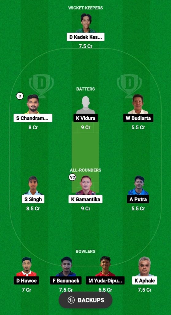 CRT vs BDC Dream11 Prediction Fantasy Cricket Tips Dream11 Team Bali T10 League 