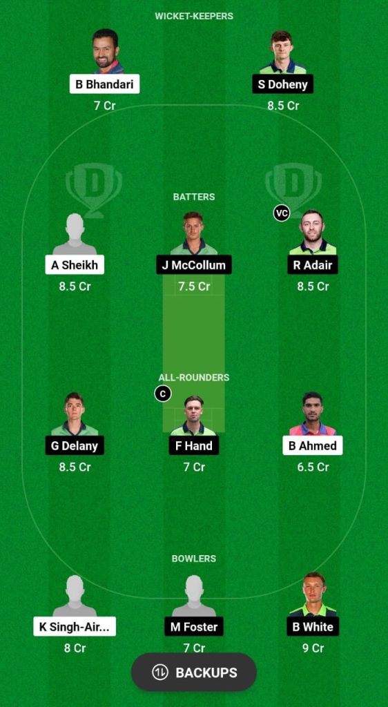 NEP-A vs IR-A Dream11 Prediction Fantasy Cricket Tips Dream11 Team Ireland Wolves Tour of Nepal 