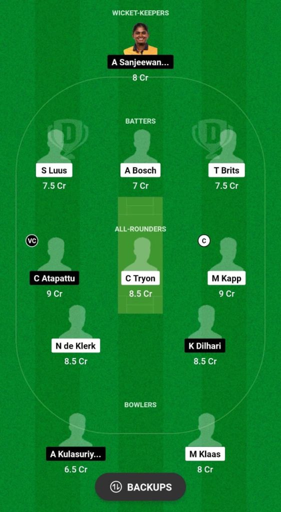 SA-W vs SL-W Dream11 Prediction Fantasy Cricket Tips Dream11 Team Sri Lanka Women Tour of South Africa 