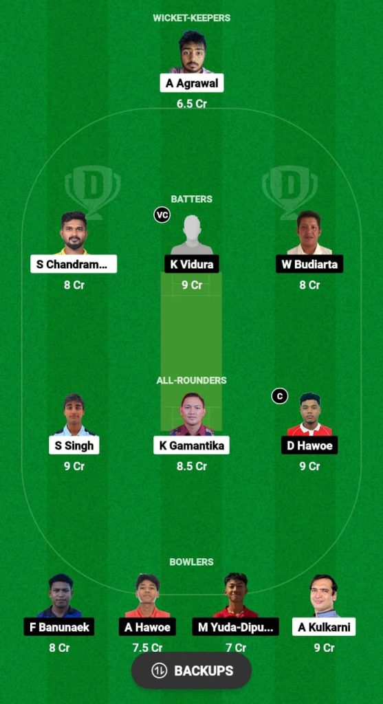 CRT vs BDC Dream11 Prediction Fantasy Cricket Tips Dream11 Team Bali T10 League 2024 