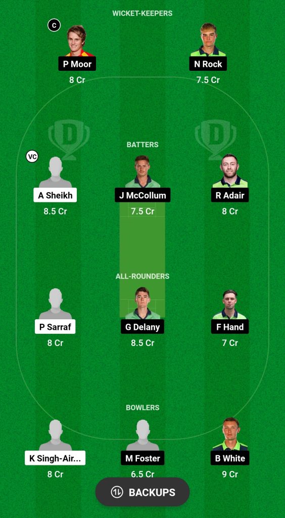 NEP-A vs IR-A Dream11 Prediction Fantasy Cricket Tips Dream11 Team Ireland Wolves Tour of Nepal 